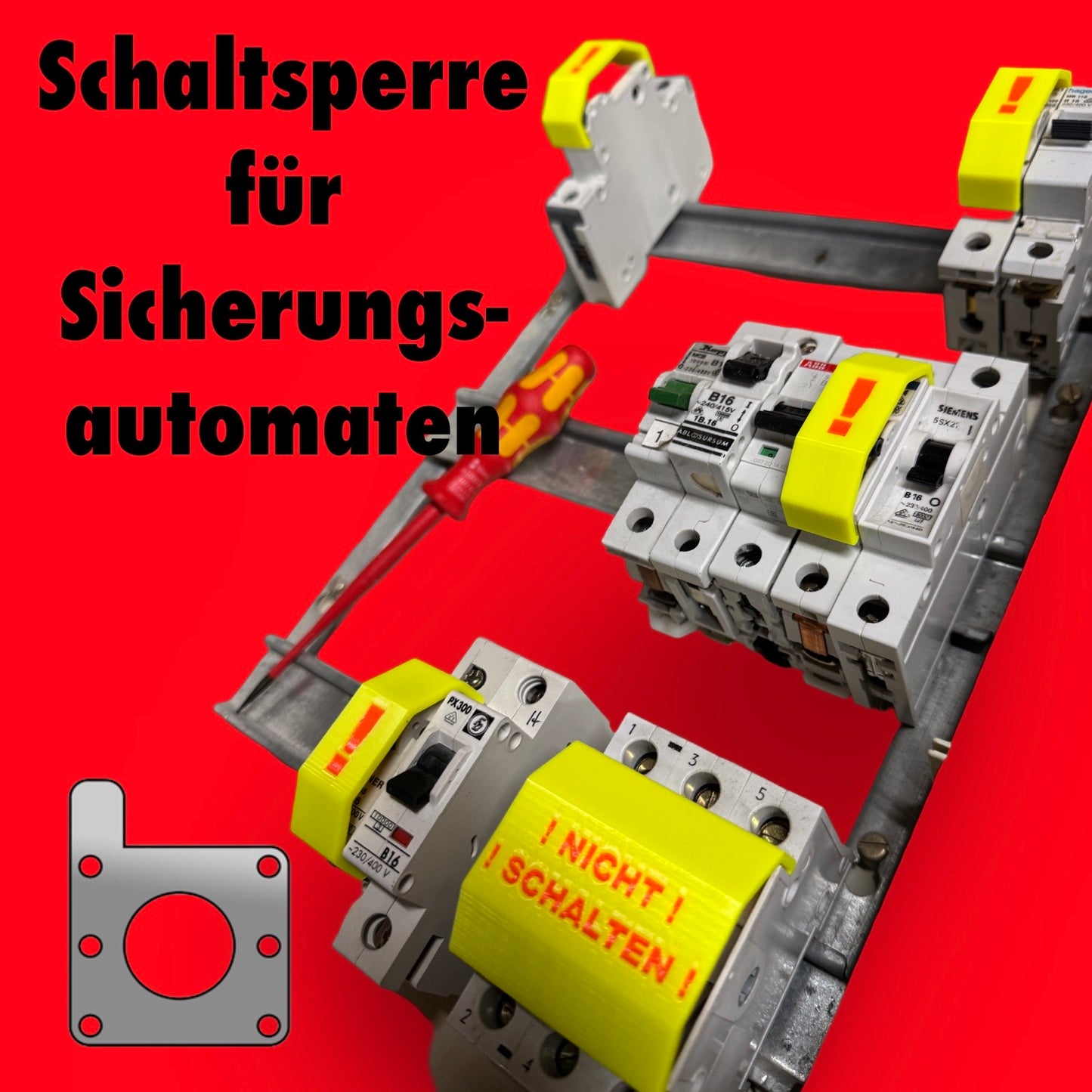 Schaltsperre für Sicherungsautomaten Leitungsschutzschalter FI Hutschiene MCB LS