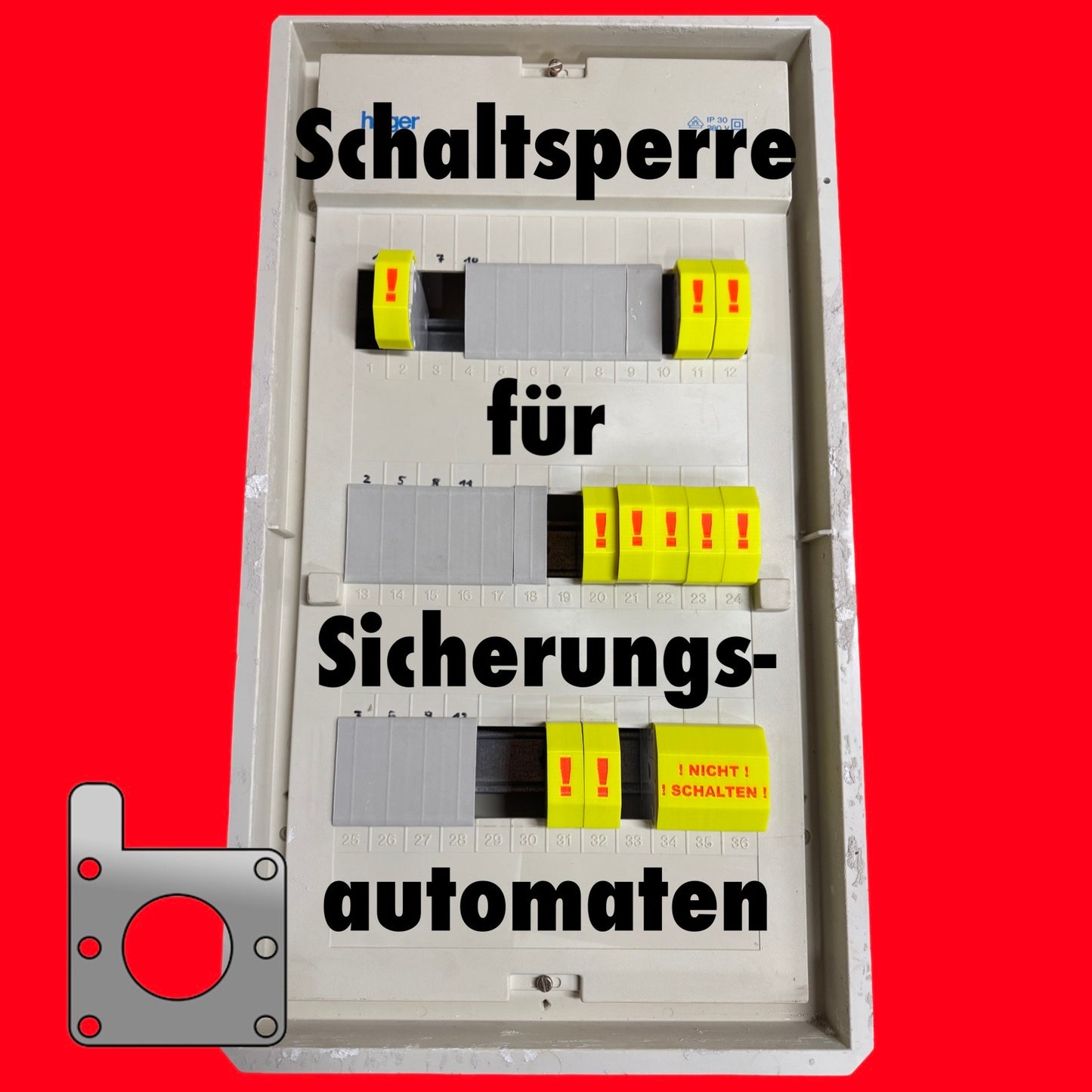 Schaltsperre für Sicherungsautomaten Leitungsschutzschalter FI Hutschiene MCB LS