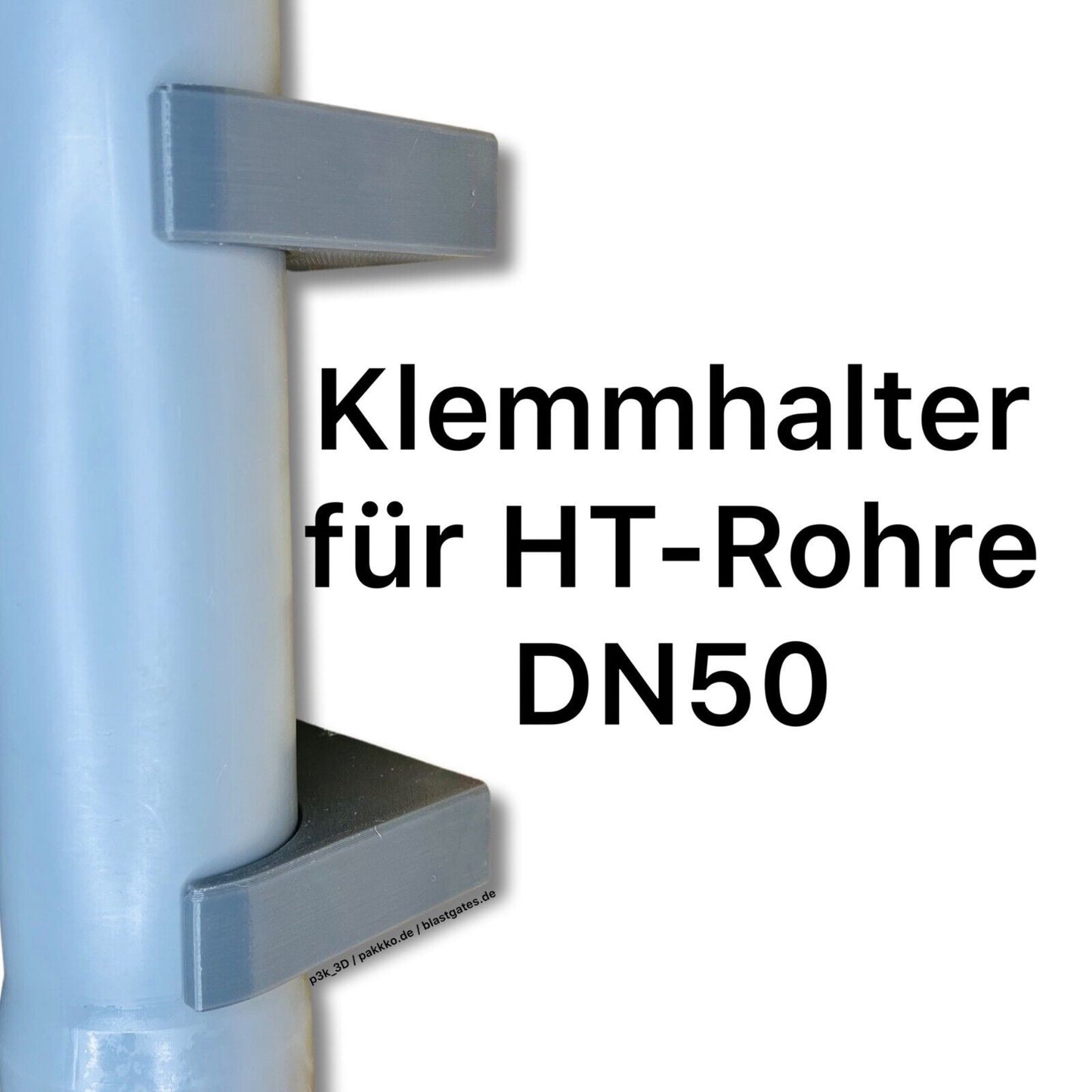 Klemmhalterung Klickhalterung für DN50 HT-Rohr Klickschelle Rohrschelle