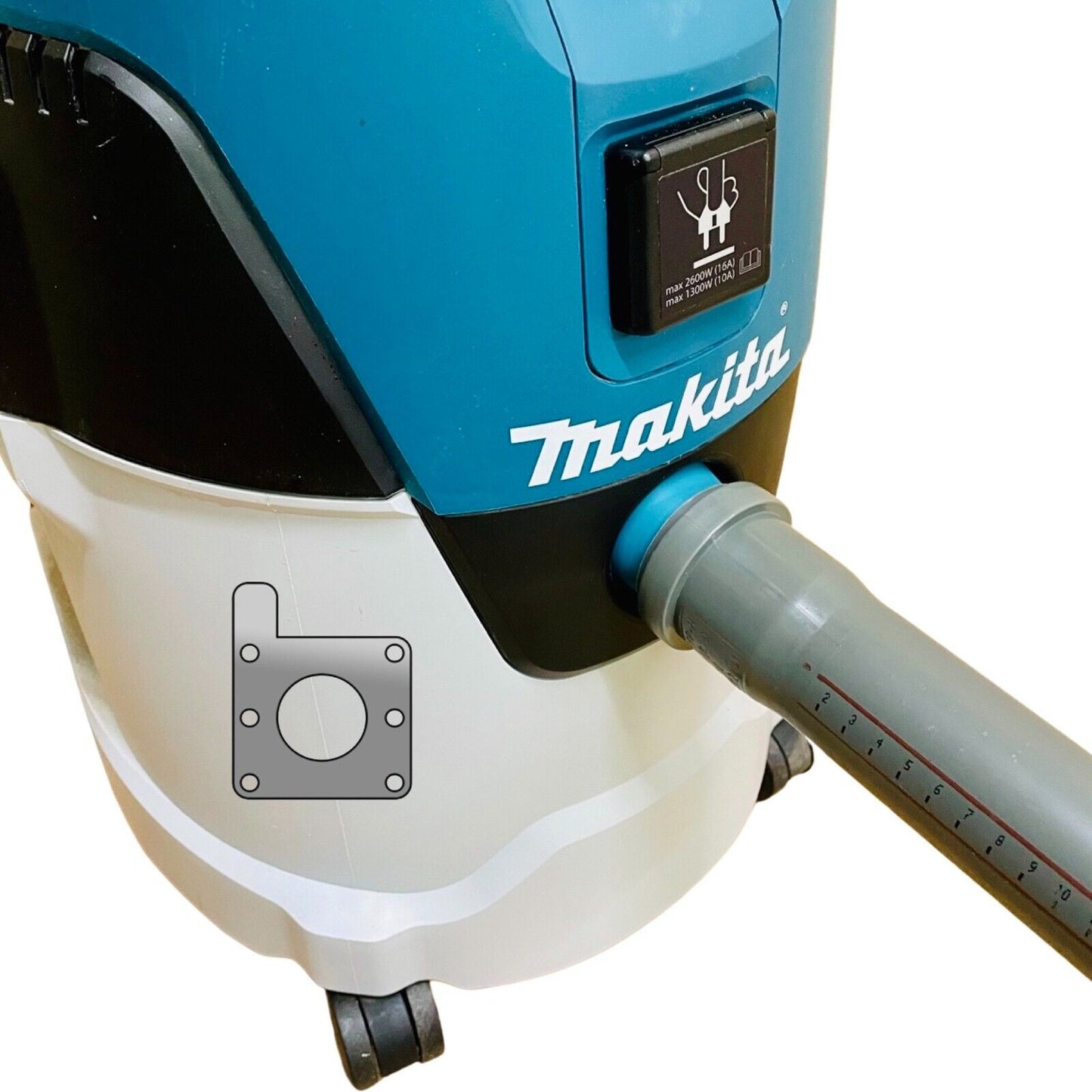 Makita VC2512L auf DN50 Adapter für Absauganlage Blastgate