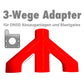 W-Adapter, 3-Wege Adapter, 3-fach DN50 Absauganlage Absperrschieber Blastgates