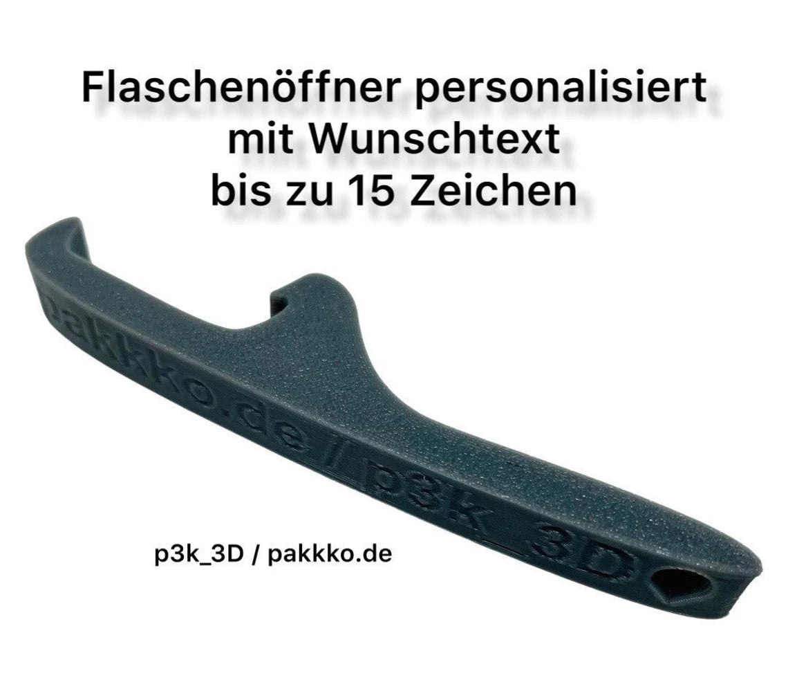 Flaschenöffner personalisiert mit Wunschtext und -farbe