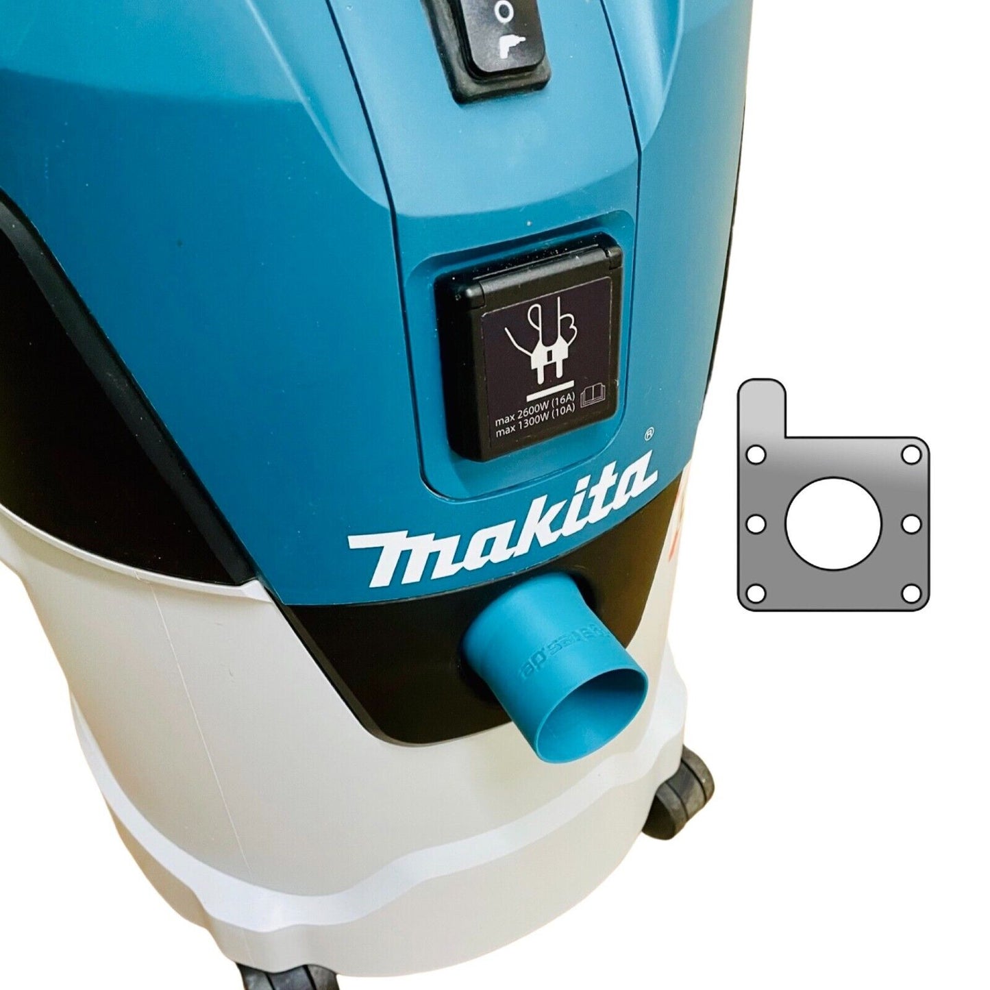 Makita VC2512L auf DN50 Adapter für Absauganlage Blastgate