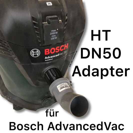 Adapter Bosch Staubsauger AdvancedVac auf DN50 HT-Rohr