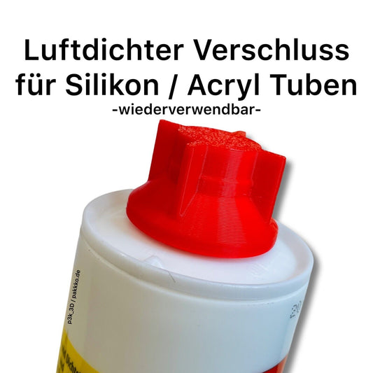 Verschlusskappe für Silikon-/Acryltuben luftdicht wiederverwendbar